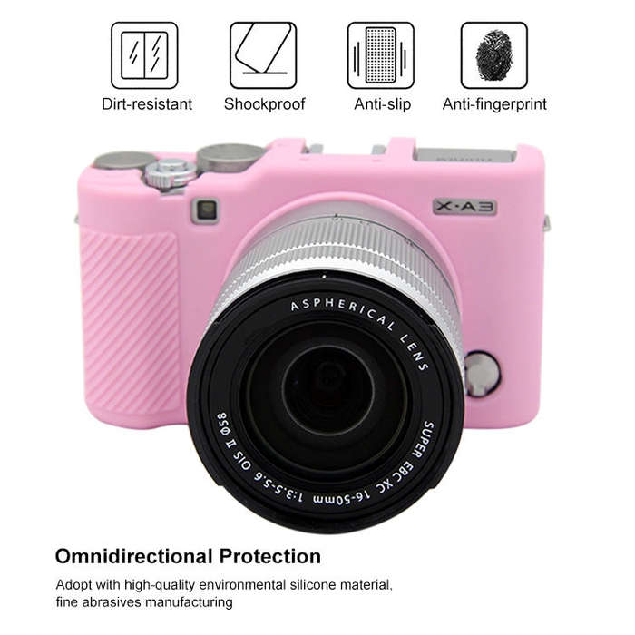 PULUZ Soft Silicone Protective Case for FUJIFILM X-A3 / X-A10(Pink)