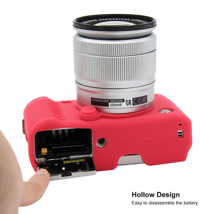PULUZ Soft Silicone Protective Case for FUJIFILM X-A3 / X-A10(Rose Red)