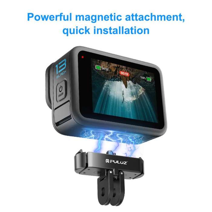 For GoPro HERO13 Black PULUZ Magnetic Quick Release Metal Base (Black)