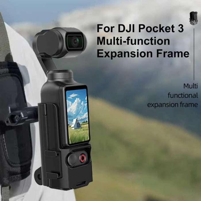 For DJI OSMO Pocket 3 PULUZ Plastic Protection Frame Expansion Cold Shoe Adapter Bracket (Black)