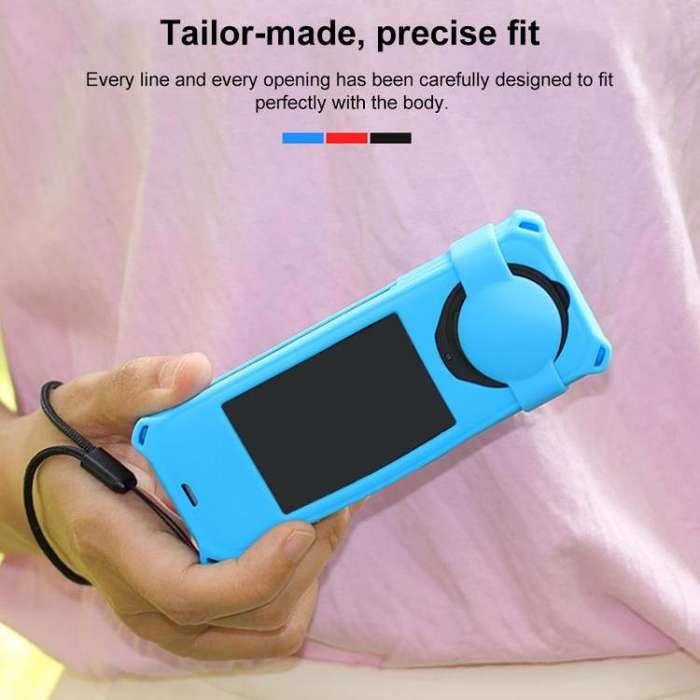 For Insta360 X5 PULUZ Silicone Protective Case with Lens Cover (Red)