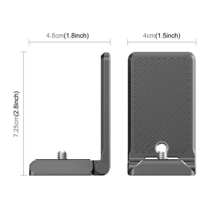 PULUZ Folding Magnetic Mount Base L Bracket For Insta360 X4 / X5 / DJI Pocket 3 (Black)