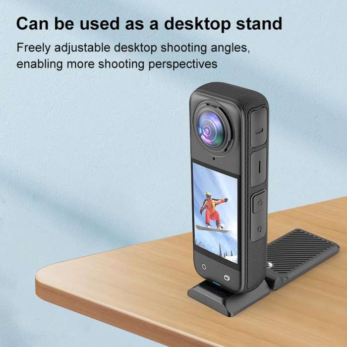 PULUZ Folding Magnetic Mount Base L Bracket For Insta360 X4 / X5 / DJI Pocket 3 (Black)