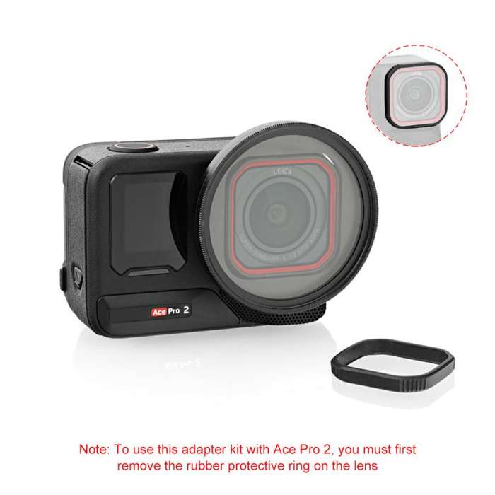 For Insta360 Ace Pro 2 PULUZ 52mm UV Lens Filter Adapter Ring with Lens Cover (Black)