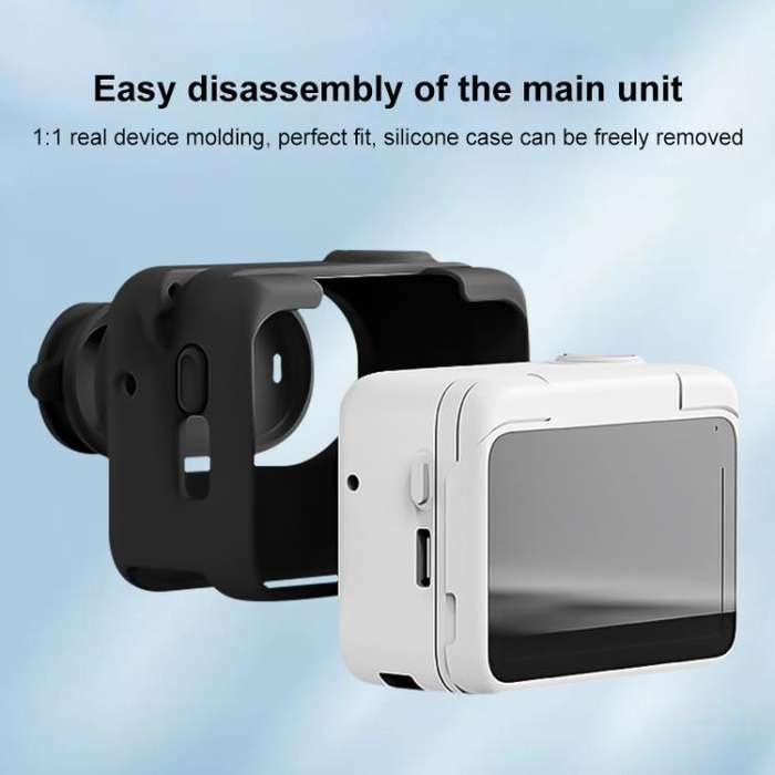 For Insta360 GO 3S PULUZ Camera Charging Box Silicone Cover with Lens Cap & Strap (Black)