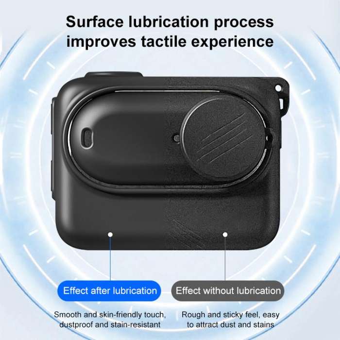 For Insta360 GO 3S PULUZ Camera Charging Box Silicone Cover with Lens Cap & Strap (Black)