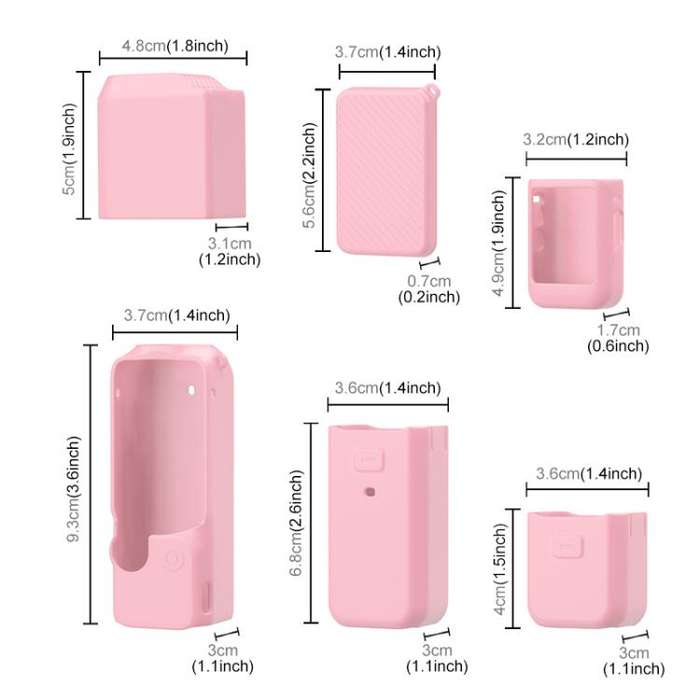 For DJI OSMO Pocket 3 PULUZ 6 in 1 Body Lens Handle Screen Mic Silicone TPU Cover (Pink)