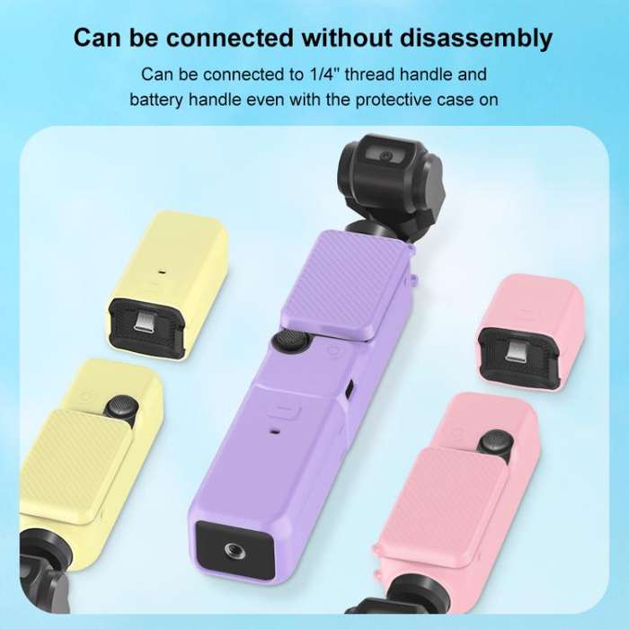For DJI OSMO Pocket 3 PULUZ 6 in 1 Body Lens Handle Screen Mic Silicone TPU Cover (Grey)