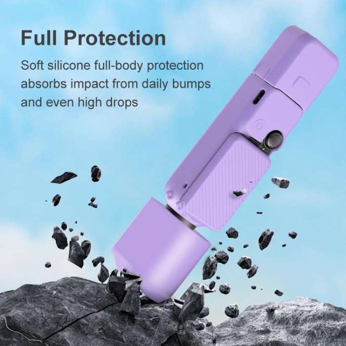 For DJI OSMO Pocket 3 PULUZ 6 in 1 Body Lens Handle Screen Mic Silicone TPU Cover (Grey)