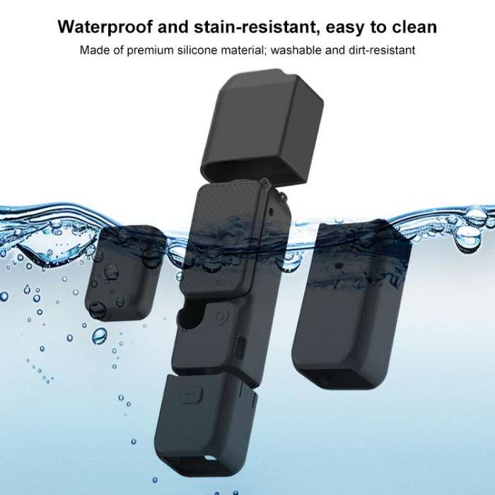 For DJI OSMO Pocket 3 PULUZ 6 in 1 Body Lens Handle Screen Mic Silicone TPU Cover (Grey)