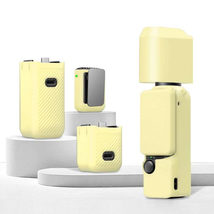 For DJI OSMO Pocket 3 PULUZ 6 in 1 Body Lens Handle Screen Mic Silicone TPU Cover (Yellow)