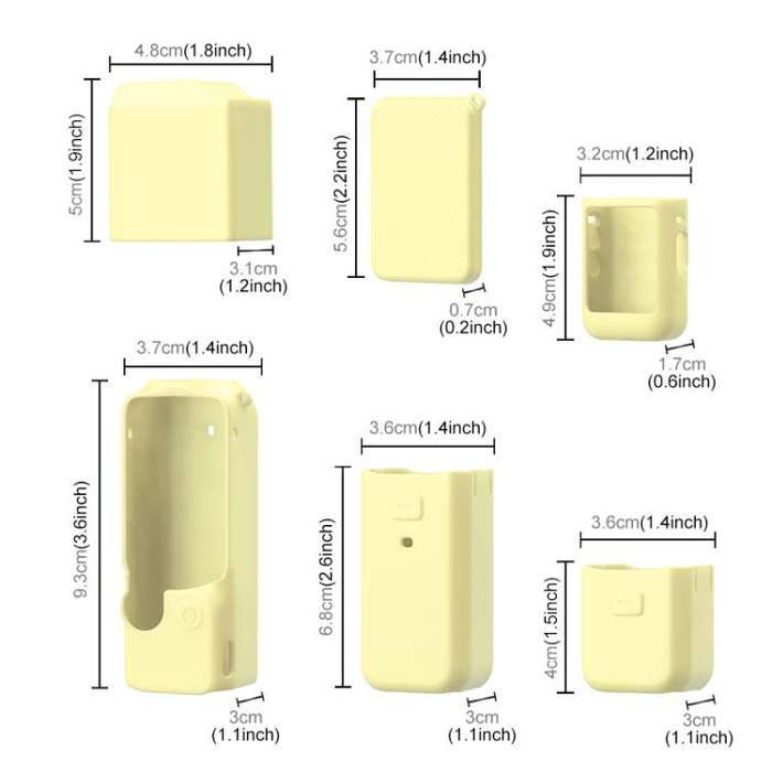 For DJI OSMO Pocket 3 PULUZ 6 in 1 Body Lens Handle Screen Mic Silicone TPU Cover (Yellow)