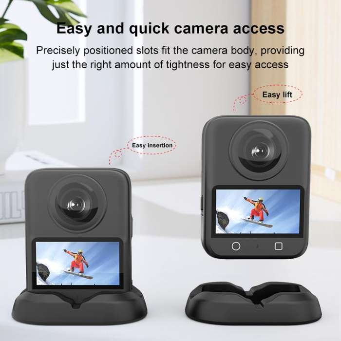 For DJI Osmo 360 PULUZ Desktop Silicone Base Stand (Black)