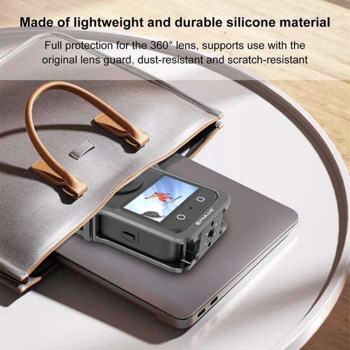 For DJI Osmo 360 PULUZ Aluminum Alloy Protective Cage Expansion Frame with Lens Cover (Black)