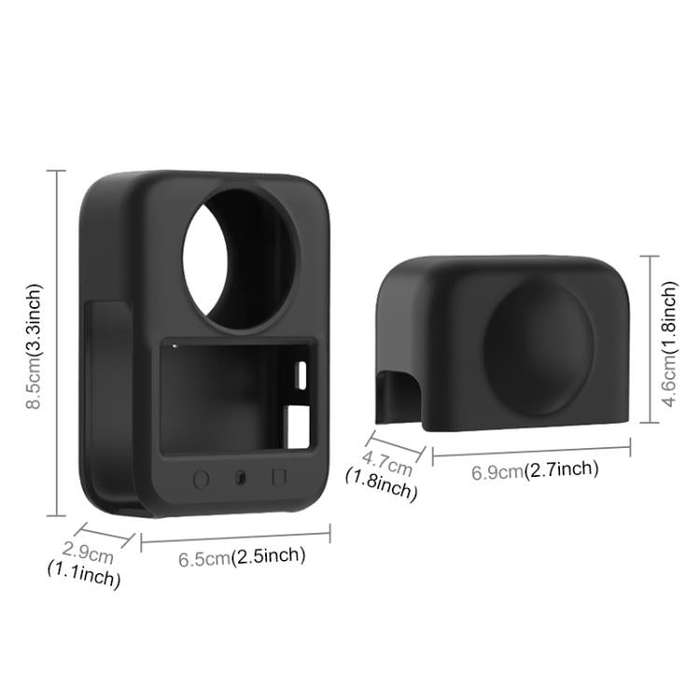 For DJI Osmo 360 PULUZ Silicone Body Protective Cover with Lens Cover (Black)