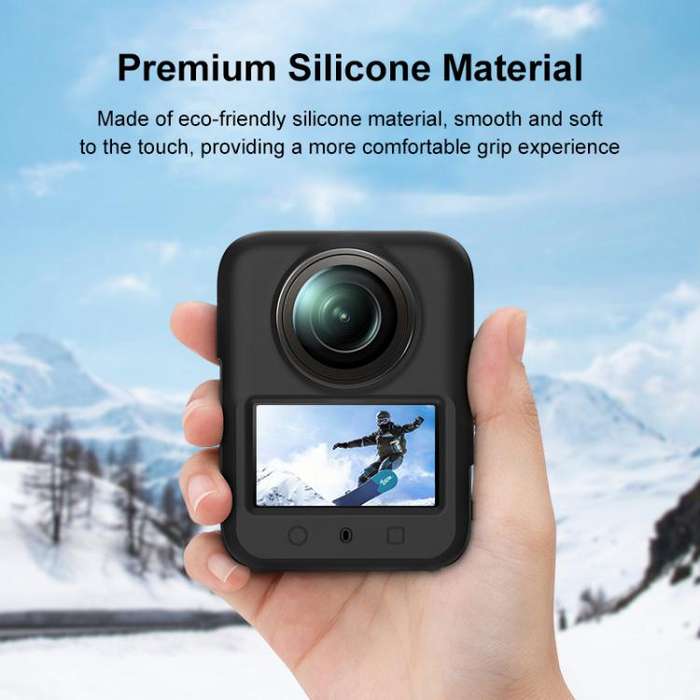For DJI Osmo 360 PULUZ Silicone Body Protective Cover with Lens Cover (Black)