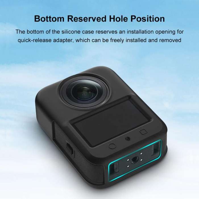 For DJI Osmo 360 PULUZ Silicone Body Protective Cover with Lens Cover (Black)