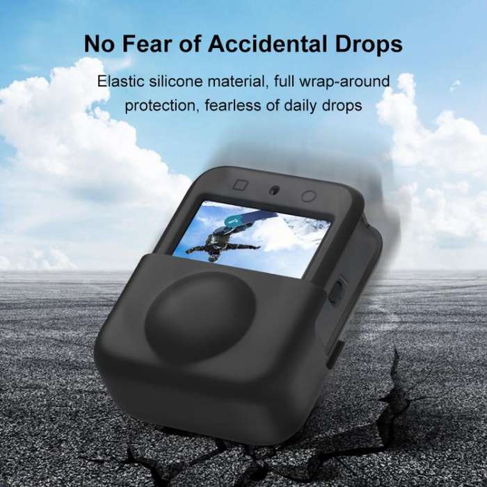 For DJI Osmo 360 PULUZ Silicone Body Protective Cover with Lens Cover (Black)