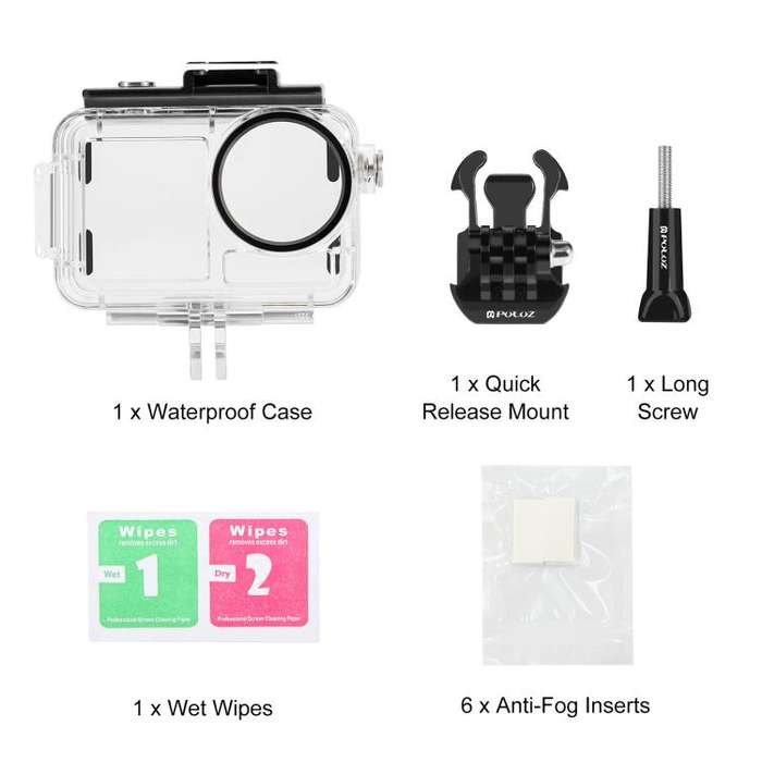 For DJI Osmo Action 5 Pro / 3 / 4 PULUZ 60m Underwater Waterproof Housing Diving Case with Cold S...