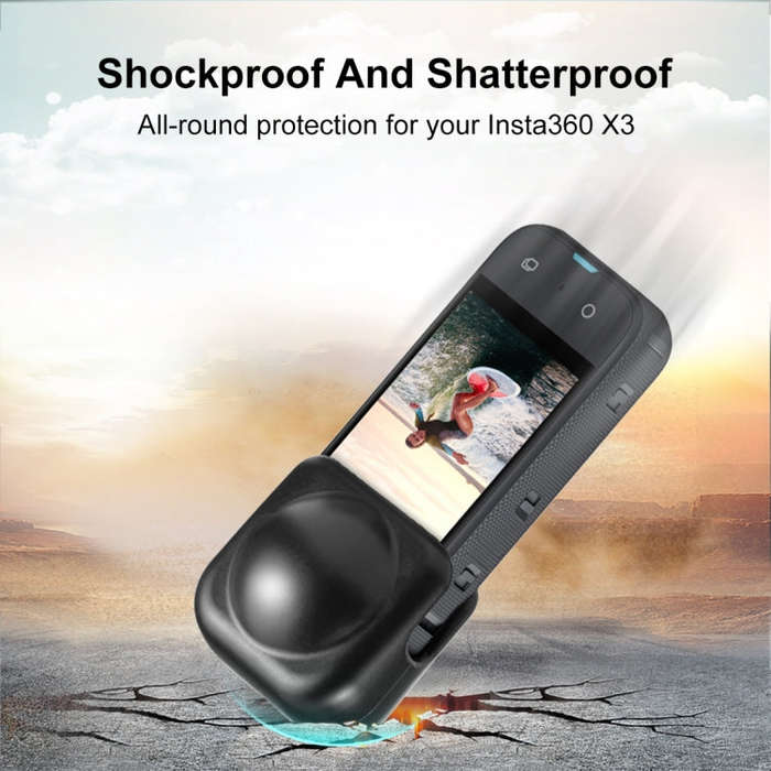 For Insta360 X3 PULUZ Silicone Protective  Lens Cover(Black)