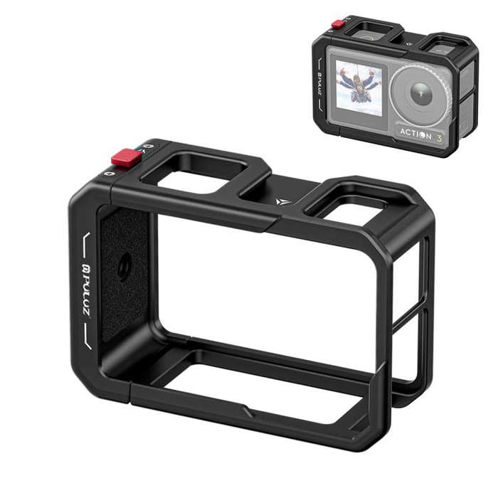 For DJI Osmo Action 5 Pro / 4 / 3 PULUZ All-inclusive Aluminum Alloy Cage Expansion Adapter Frame...