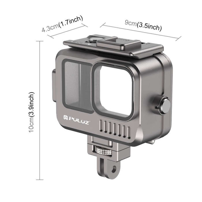 For GoPro HERO13 Black /12 Black /11 Black /10 Black /9 Black PULUZ 40m Waterproof Housing Alumin...