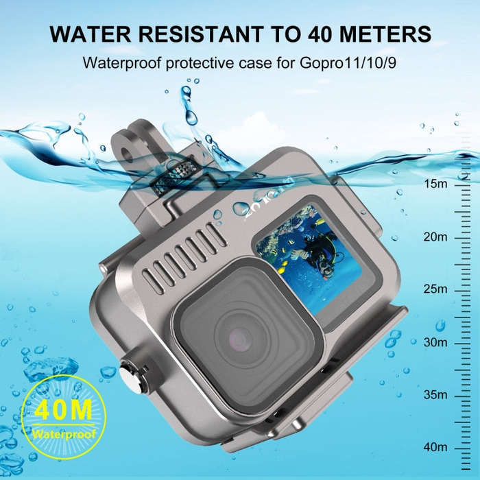 For GoPro HERO13 Black /12 Black /11 Black /10 Black /9 Black PULUZ 40m Waterproof Housing Alumin...