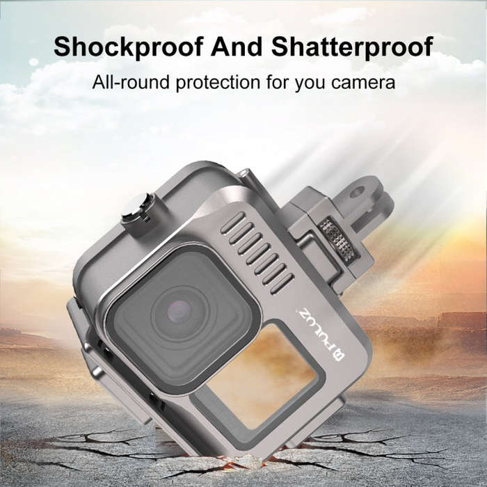 For GoPro HERO13 Black /12 Black /11 Black /10 Black /9 Black PULUZ 40m Waterproof Housing Alumin...