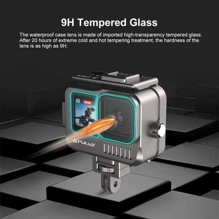 For GoPro HERO13 Black /12 Black /11 Black /10 Black /9 Black PULUZ 40m Waterproof Housing Alumin...