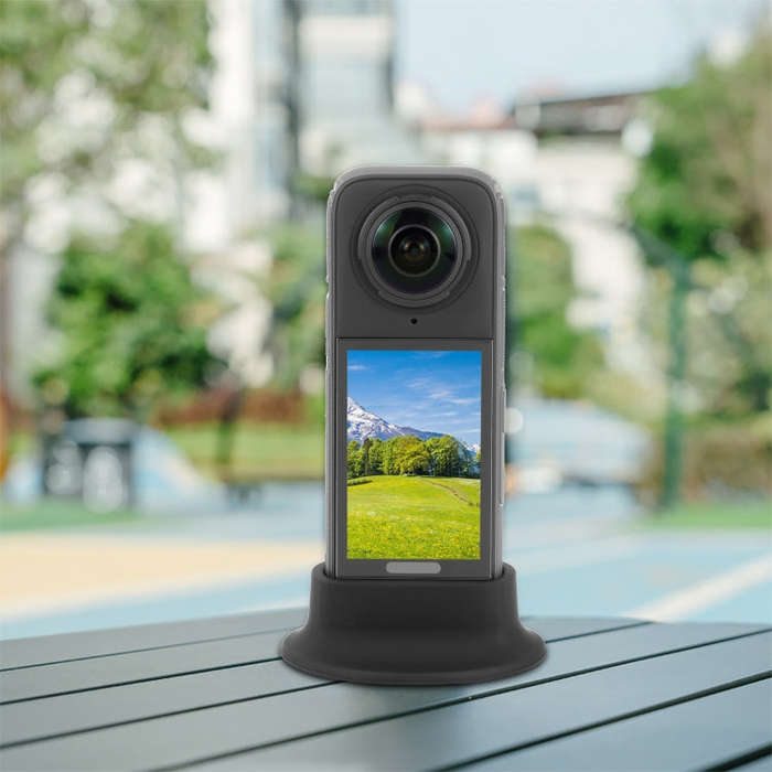 For Insta360 X4 PULUZ Silicone Dock Desktop Fixed Base Bracket (Black)