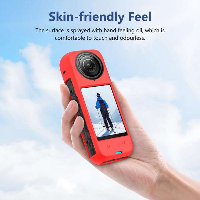 For Insta360 X4 PULUZ Full Body Dust-proof Silicone Protective Case (Red)