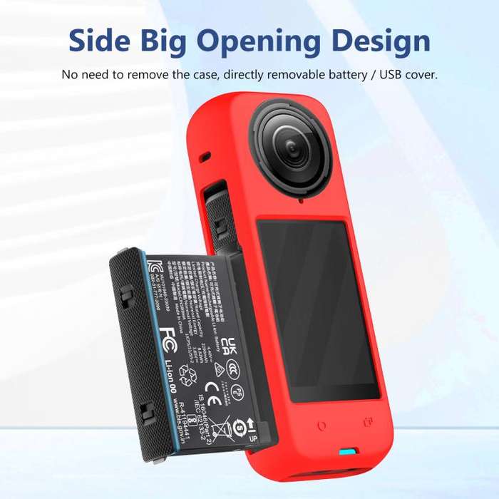For Insta360 X4 PULUZ Full Body Dust-proof Silicone Protective Case (Red)
