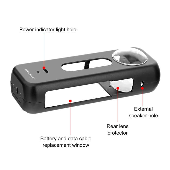 For Insta360 X4 PULUZ Metal Protective Cage Rig Housing Frame with Lens Protector (Black)