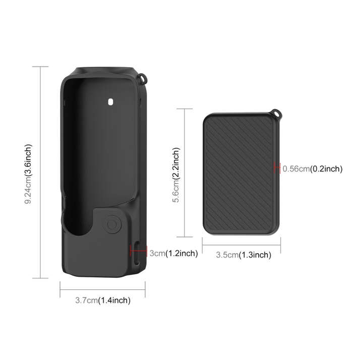 For DJI OSMO Pocket 3 PULUZ  2 in 1 Silicone Cover Case Set with Strap (Black)