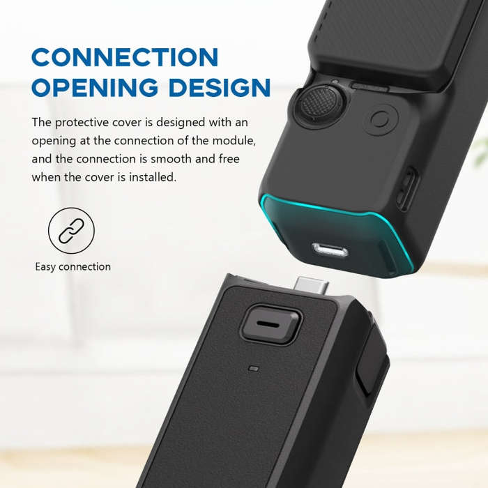 For DJI OSMO Pocket 3 PULUZ  2 in 1 Silicone Cover Case Set with Strap (Black)