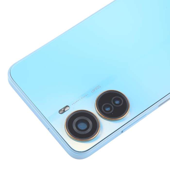 For ZTE Axon 40 Lite Plastic Battery Back Cover with Middle Frame / Camera Lens Cover(Blue)