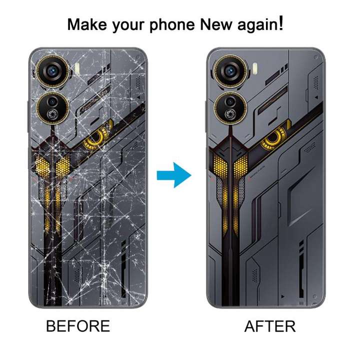 For ZTE nubia Neo 5G 8150N Plastic Battery Back Cover with Middle Frame / Camera Lens Cover(Yellow)