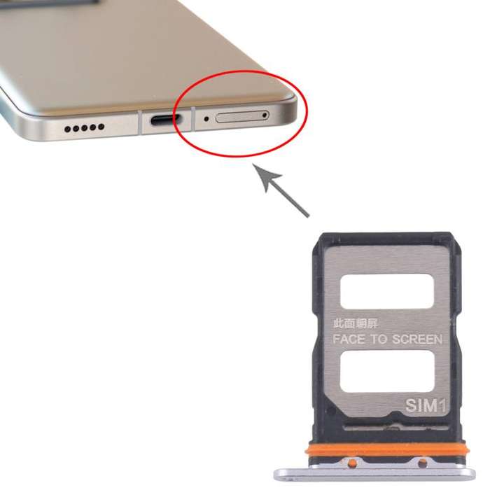 For Xiaomi 14T Pro 5G 10pcs Original SIM Card Tray + SIM Card Tray (Silver)