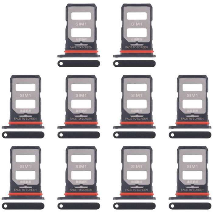 For Xiaomi 14T 5G 10pcs Original SIM Card Tray + SIM Card Tray (Black)