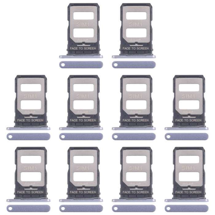 For Xiaomi 14T 5G 10pcs Original SIM Card Tray + SIM Card Tray (Blue)