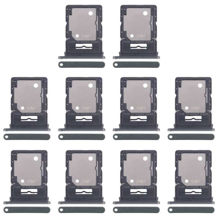 For Xiaomi Redmi Note 14 5G 10pcs Original SIM + SIM / Micro SD Card Tray (Dark Green)