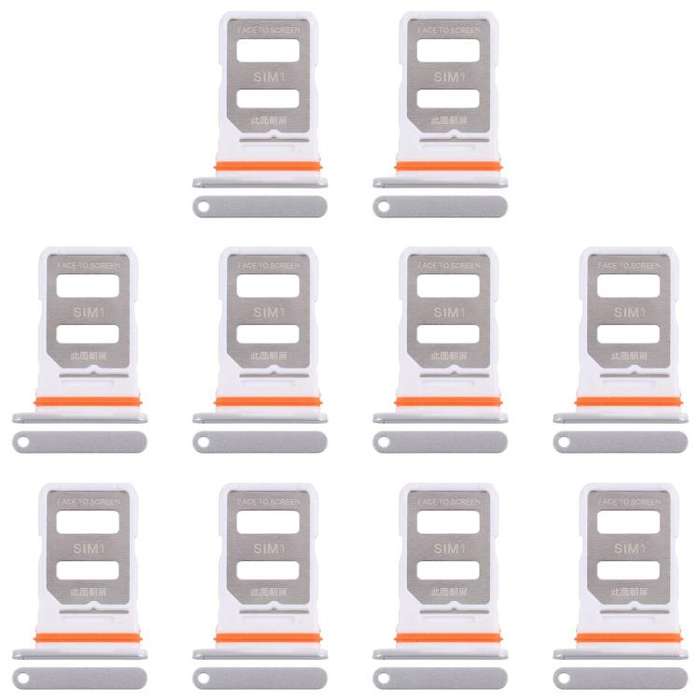 For Xiaomi Redmi Turbo 4 10pcs Original SIM Card Tray + SIM Card Tray (Silver)