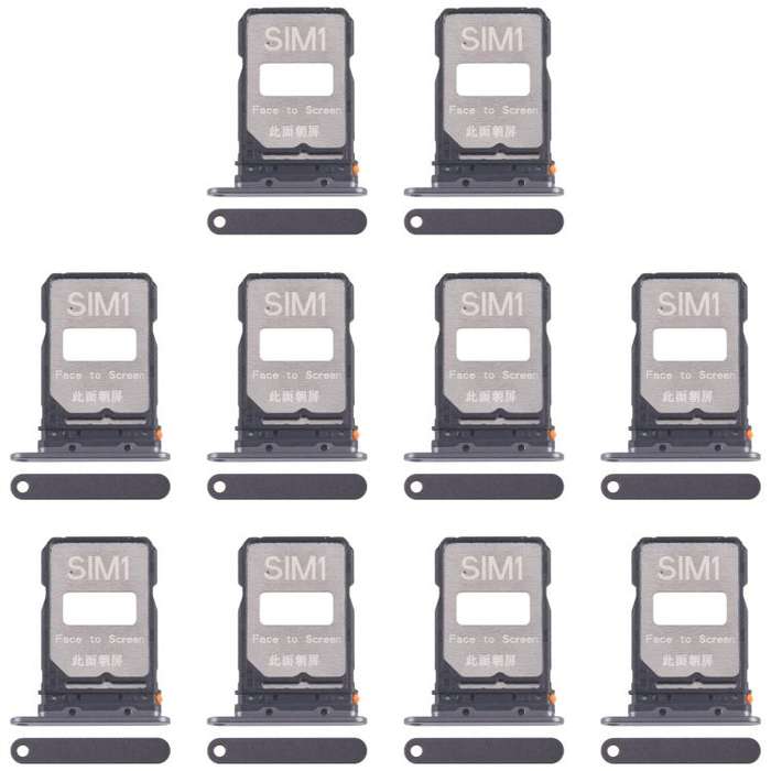 For Xiaomi Poco F7 Pro 10pcs Original SIM Card Tray + SIM Card Tray (Black)