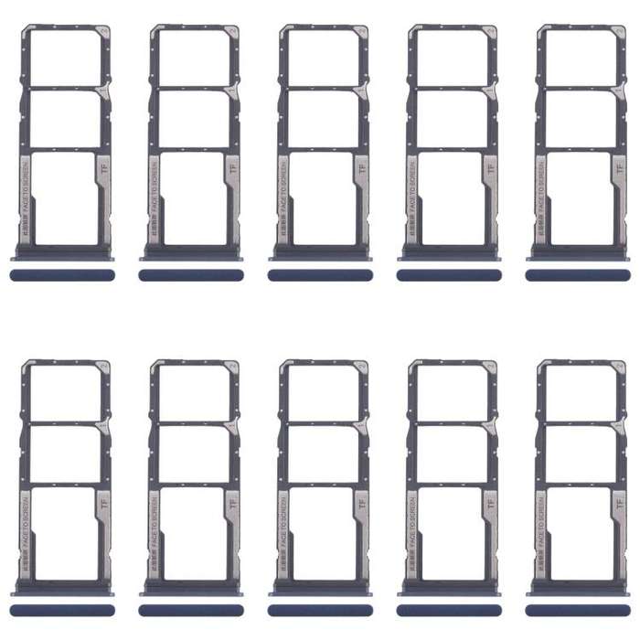 For Xiaomi Redmi 14R 5G 10pcs Original SIM Card Tray + SIM Card Tray + Micro SD Card Tray (Blue)