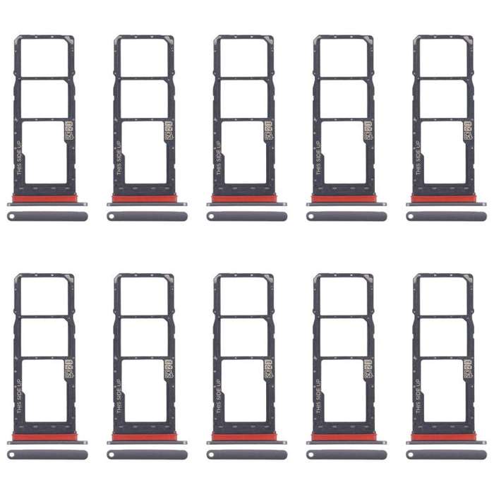 For Motorola Moto E40 10pcs Original SIM Card Tray + SIM Card Tray + Micro SD Card Tray (Grey)