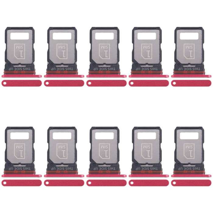 For Motorola Edge 30 Fusion XT2243-1 10pcs Original SIM Card Tray + SIM Card Tray (Red)