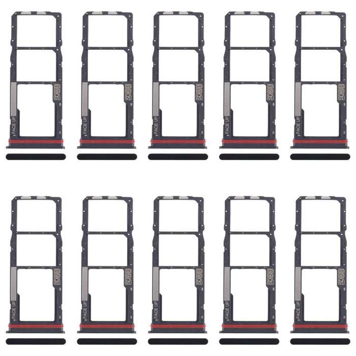 For Motorola Moto G04s 10pcs Original SIM Card Tray + SIM Card Tray + Micro SD Card Tray (Black)