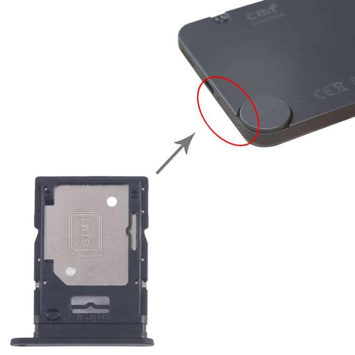 For Nothing Phone CMF Phone 1 SIM Card Tray + SIM / Micro SD Card Tray (Black)