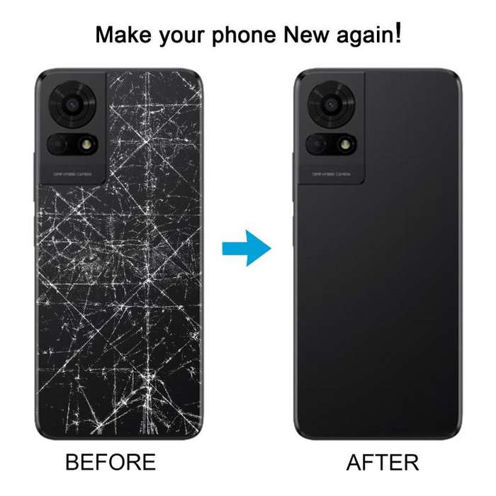 For TCL 50 LE Original Back Cover with Camera Lens Cover(Black)