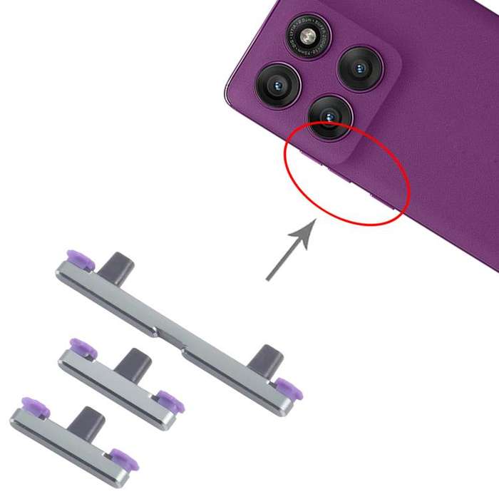 For Motorola Edge 60 Pro 10pairs Power Button and Volume Control Button (Grey)